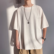 Hong Kong Style Men's Loose Couple Short-sleeved T-shirt