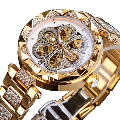 Forsining Mechanical Automatic Watches Top Brand Luxury Rhinestone