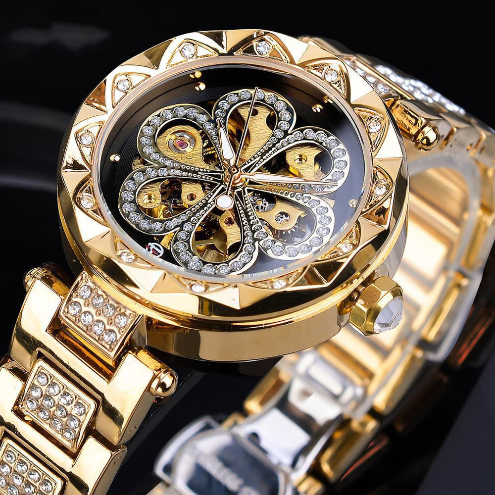 Forsining Mechanical Automatic Watches Top Brand Luxury Rhinestone