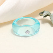 Tortoiseshell Diamond Acrylic Cold Wind Resin Ring