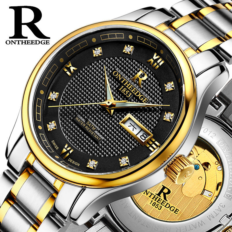 Genuine Rui edge watches men's automatic mechanical watches business men's watch luminous hollow water-proof fine steel