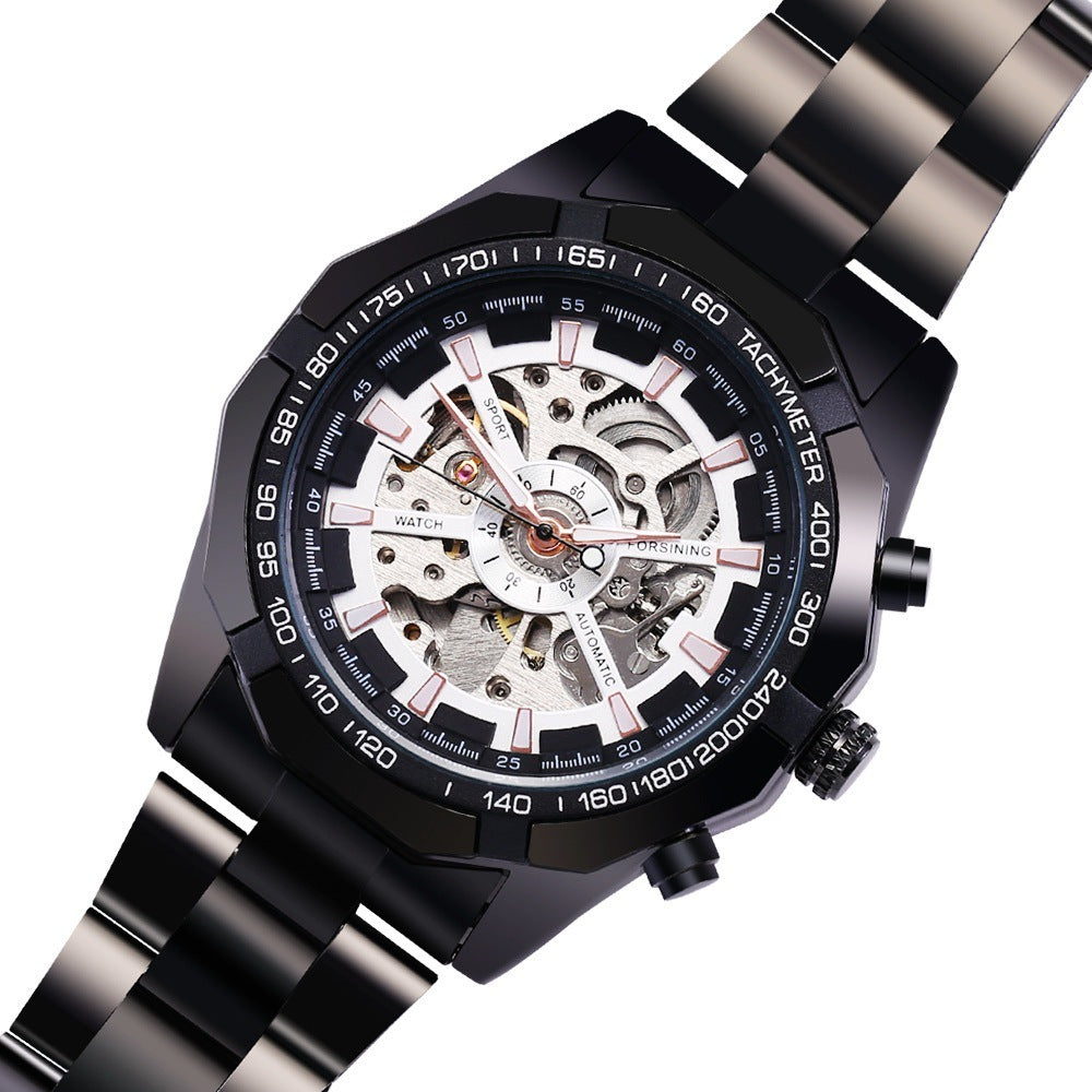 Men's Fashion Leisure Electroplating Tungsten Steel Automatic Mechanical Watches