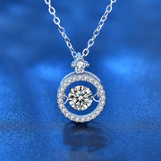 925 Sterling Silver Smart Clavicle Necklace Girls Ins Niche Design Feeling Beating Heart Moissan Pendant