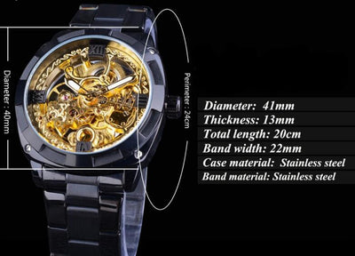 Golden Waterproof Mechanical Watch Men's Fashion Casual Automatic Mechanical Watch