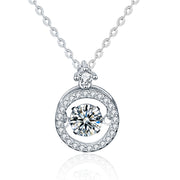925 Sterling Silver Smart Clavicle Necklace Girls Ins Niche Design Feeling Beating Heart Moissan Pendant
