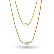 Retro 18K Gold Stainless Steel Titanium Steel Agate Stone Necklace